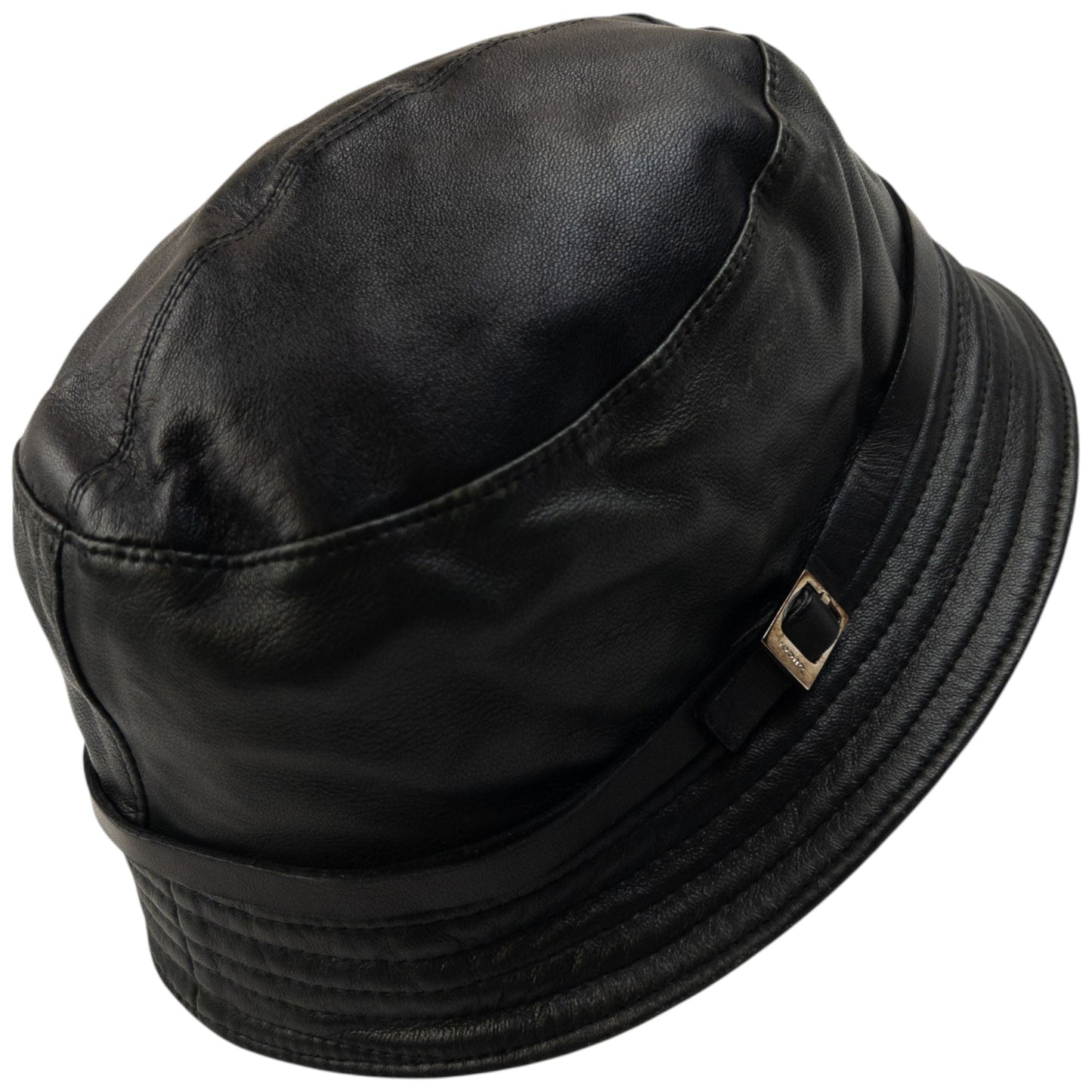 Vintage 2000s Gucci Leather Bucket Hat Size M | O/S, Black