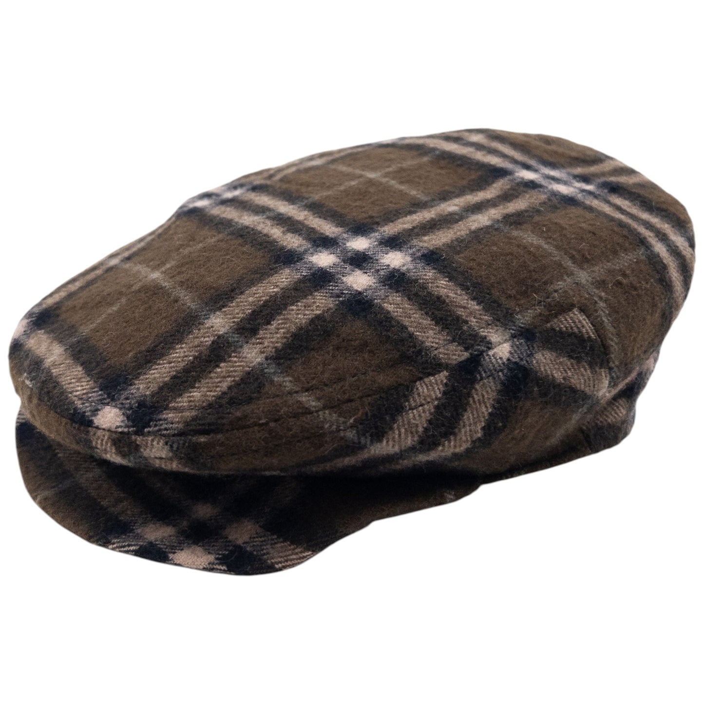 Vintage 90s Burberry Nova Check Wool Flat-Cap Hat | O/S, Brown