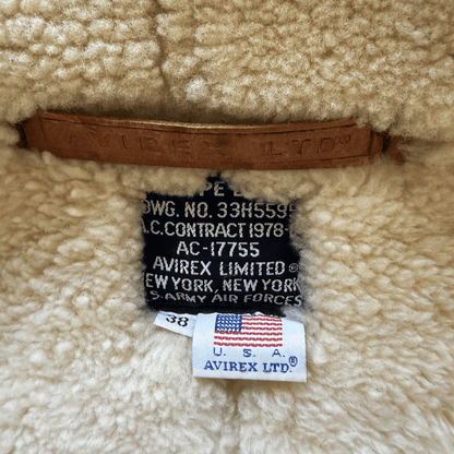 Avirex B-3 Sheepskin Aviator Flight Jacket - M | Medium, Brown
