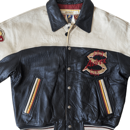 Avirex 'Sioux Chiefs' Leather Varsity Jacket - M | Medium, Black