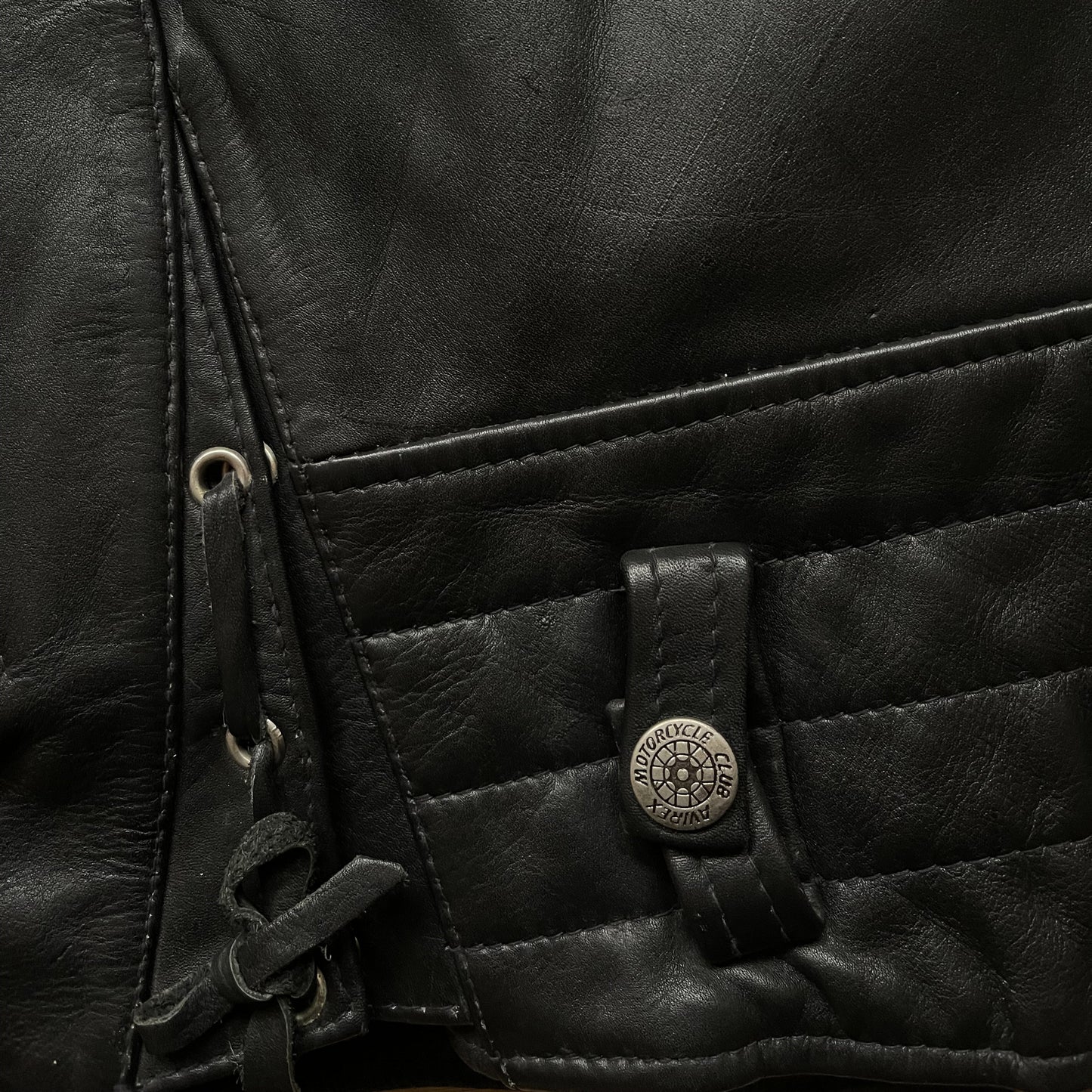 Avirex Leather Biker Jacket - L