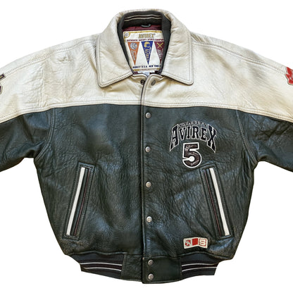 Avirex Wild Bears Leather Varsity Jacket - S