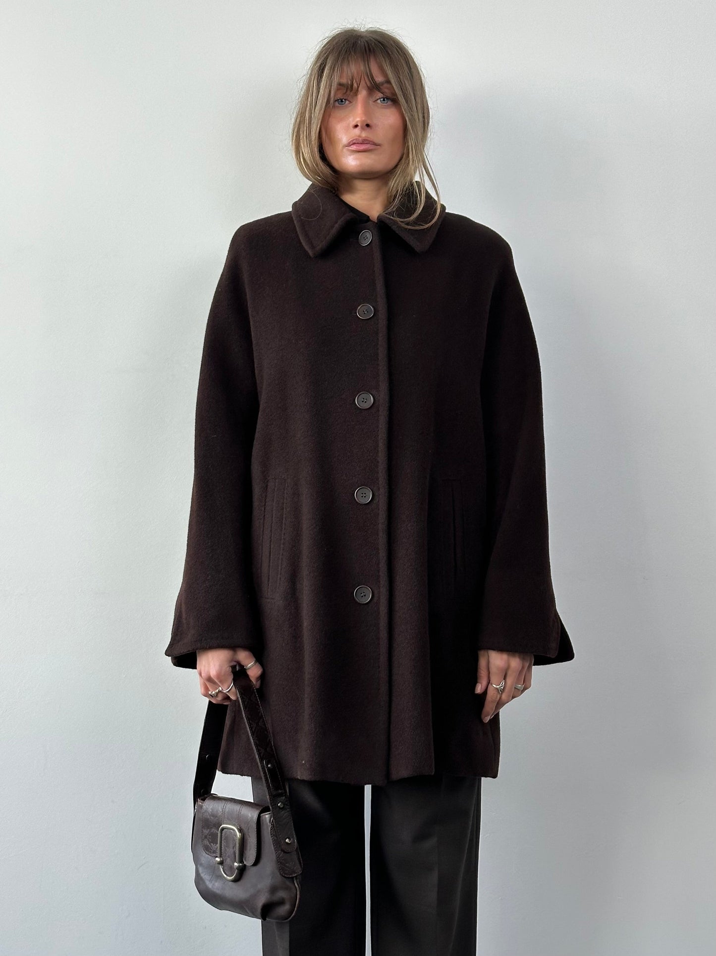 Luisa Spagnoli Wool Mohair Single Breasted Coat - L/XL