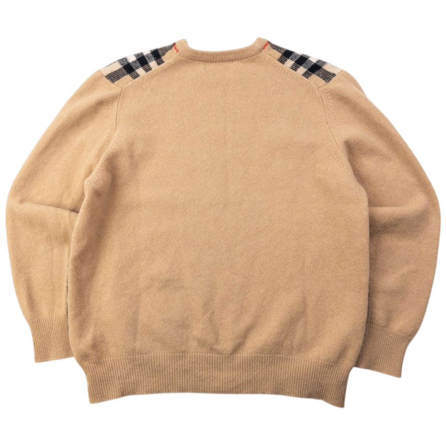 Vintage 90s Burberry Nova Check Wool Jumper Womens Size M | Medium, Beige