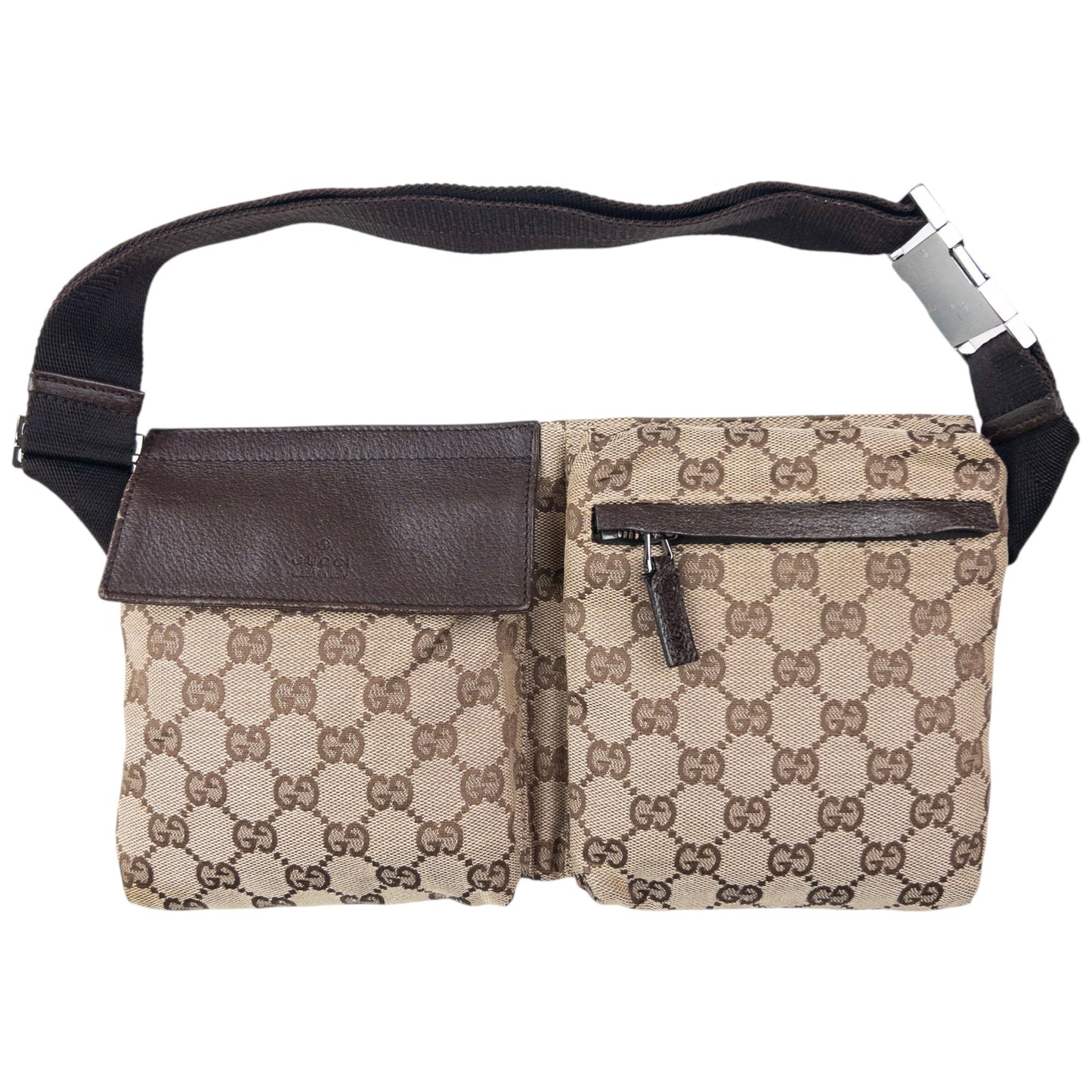 Vintage 2000s Gucci Monogram Crossbody Bag | O/S, Beige