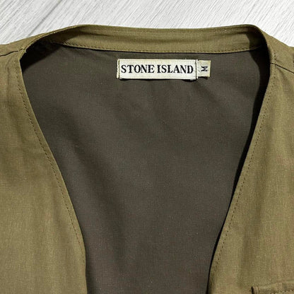 Stone Island Tela Stella Reflective Vest | Medium, Olive