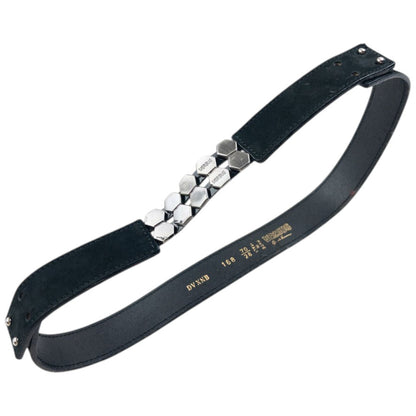 Vintage 90s Versace Versus Leather Belt Size W25 | O/S, Black