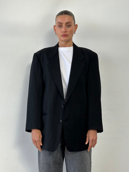 Yves Saint Laurent 90s Pure Wool Single Breasted Blazer 44R/L