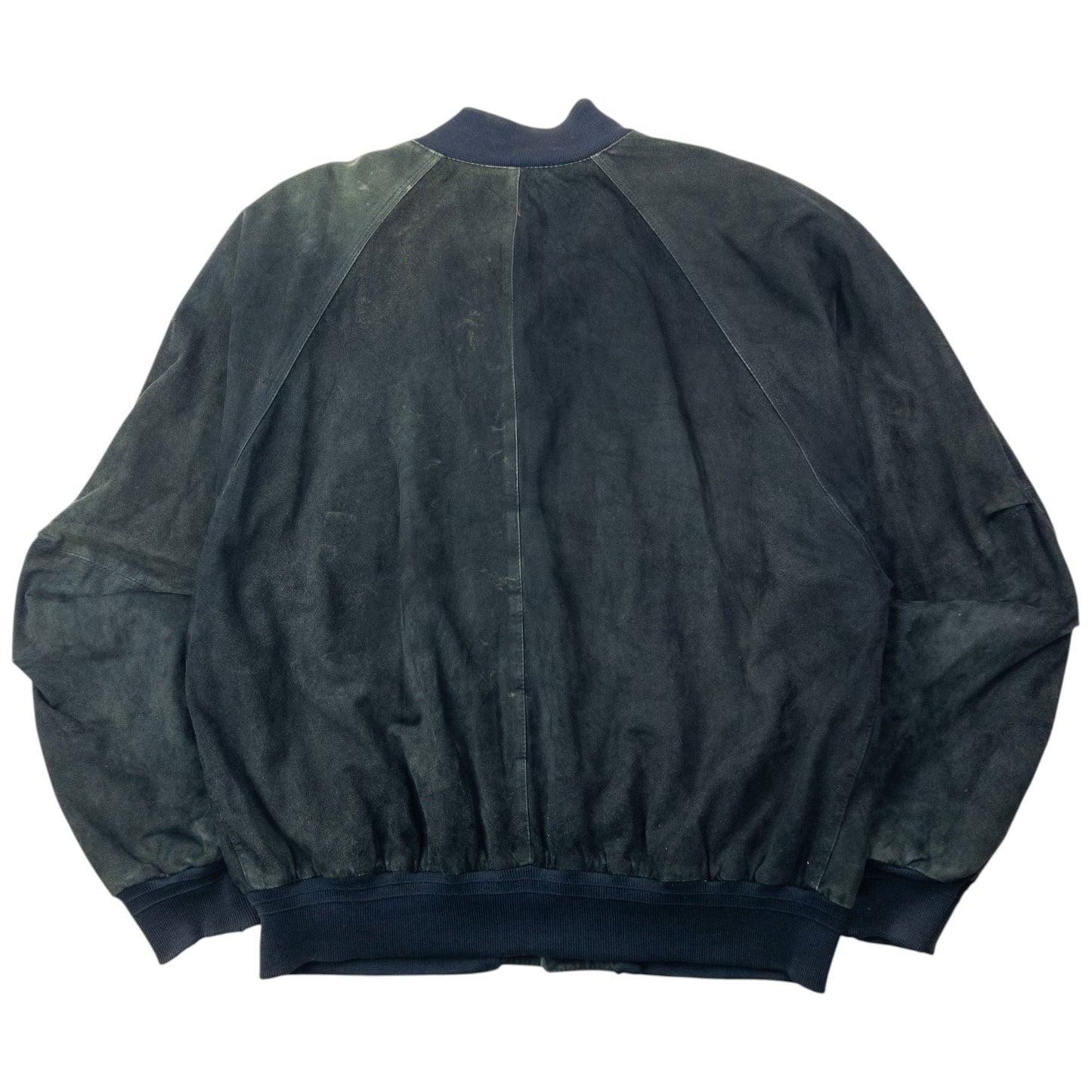 Vintage 90s Hugo Boss Button Up Suede Bomber Jacket Size XL | XL, Green