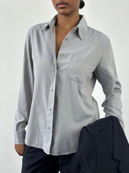 Armani Jeans 2000s Stripe Logo Shirt - M