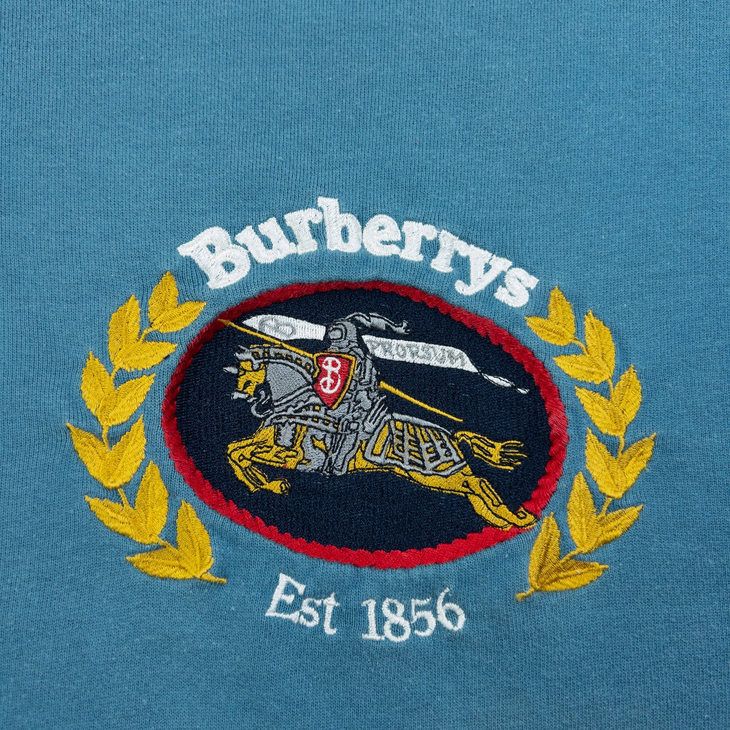 Vintage 90s Burberry Embroidered Sweatshirt Size M | Medium, Blue