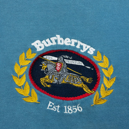Vintage 90s Burberry Embroidered Sweatshirt Size M | Medium, Blue