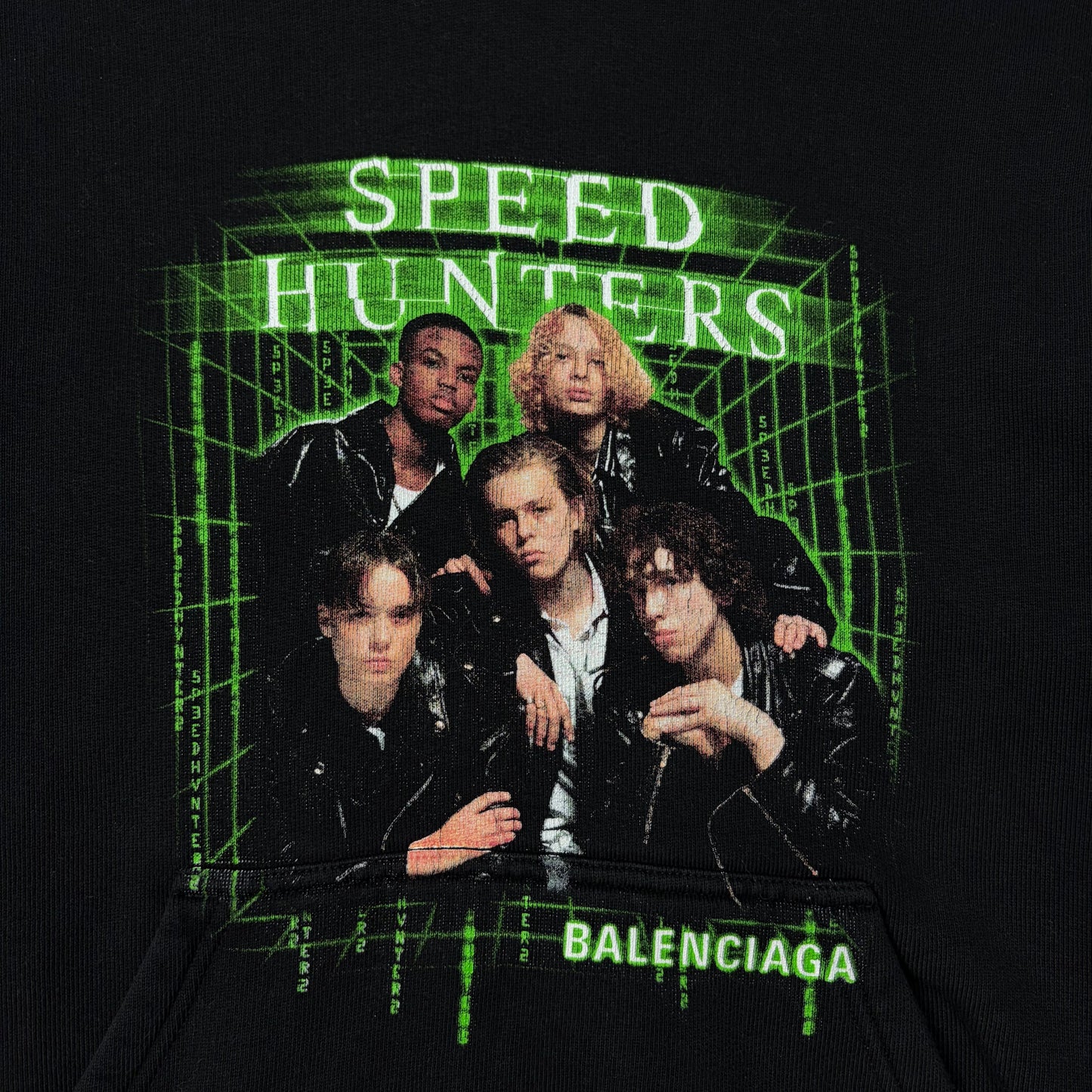 Balenciaga 2018 Speed Hunters Cropped Graphic Hoodie - S | Default Title, Black