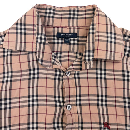 Vintage 2000s Burberry Nova Check Long Sleeve Button Up Shirt Size S | Small, Beige