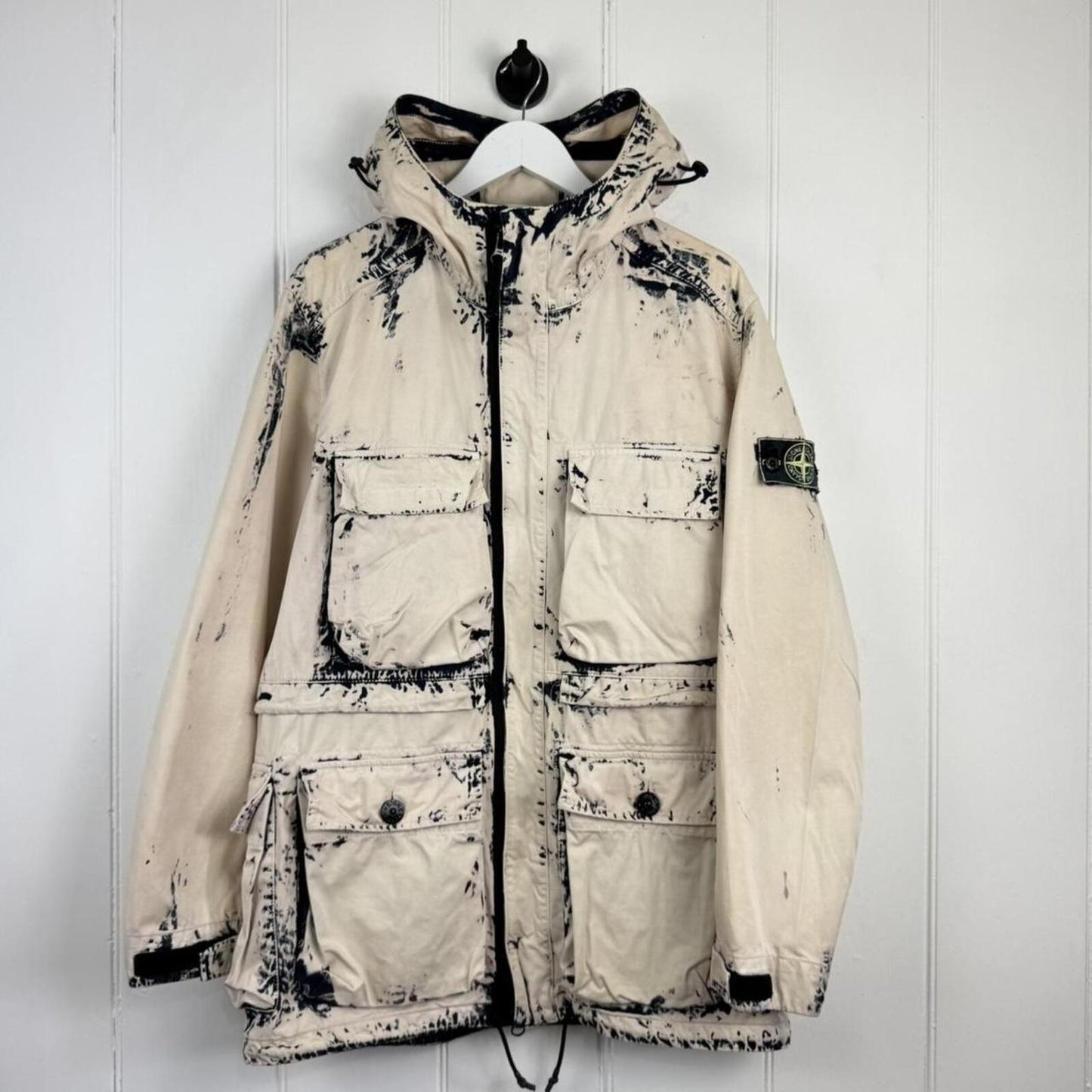Stone Island Hand Corrosion Raso Jacket (L) | Large, Beige
