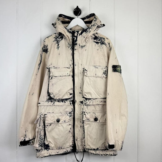 Stone Island Hand Corrosion Raso Jacket (L) | Large, Beige