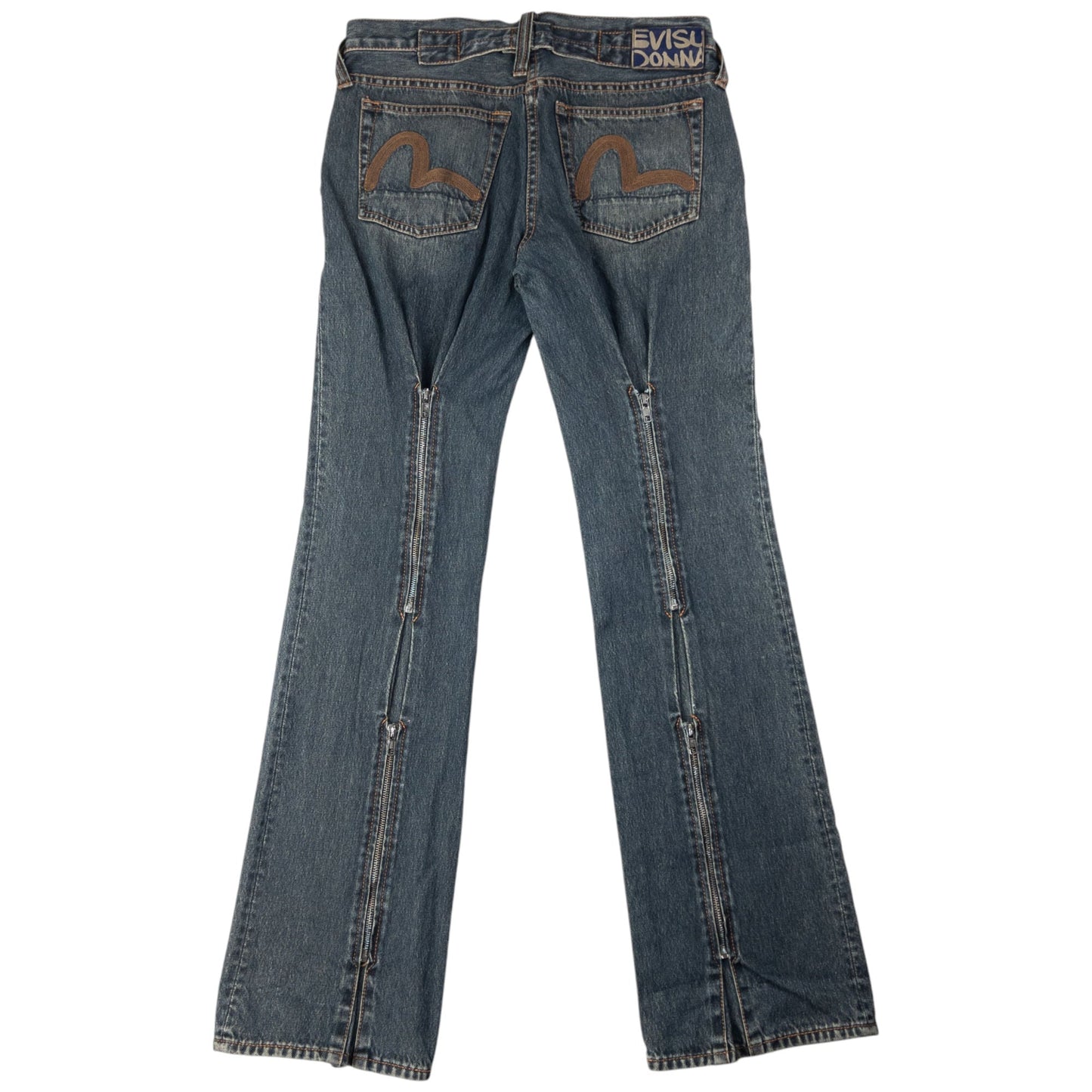 Vintage Evisu Zip Bondage Double Gull Japanese Denim  Jeans Size W30