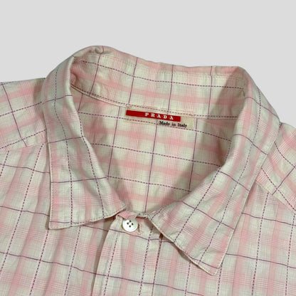 Prada Sport 00’s Pink Tartan Checker Ventilated Shirt - L/XL | Default Title, Multicoloured