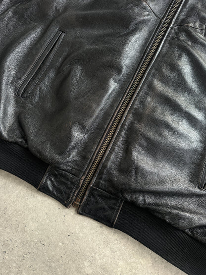 Vintage BMW 1990s Leather Bomber Jacket - XL