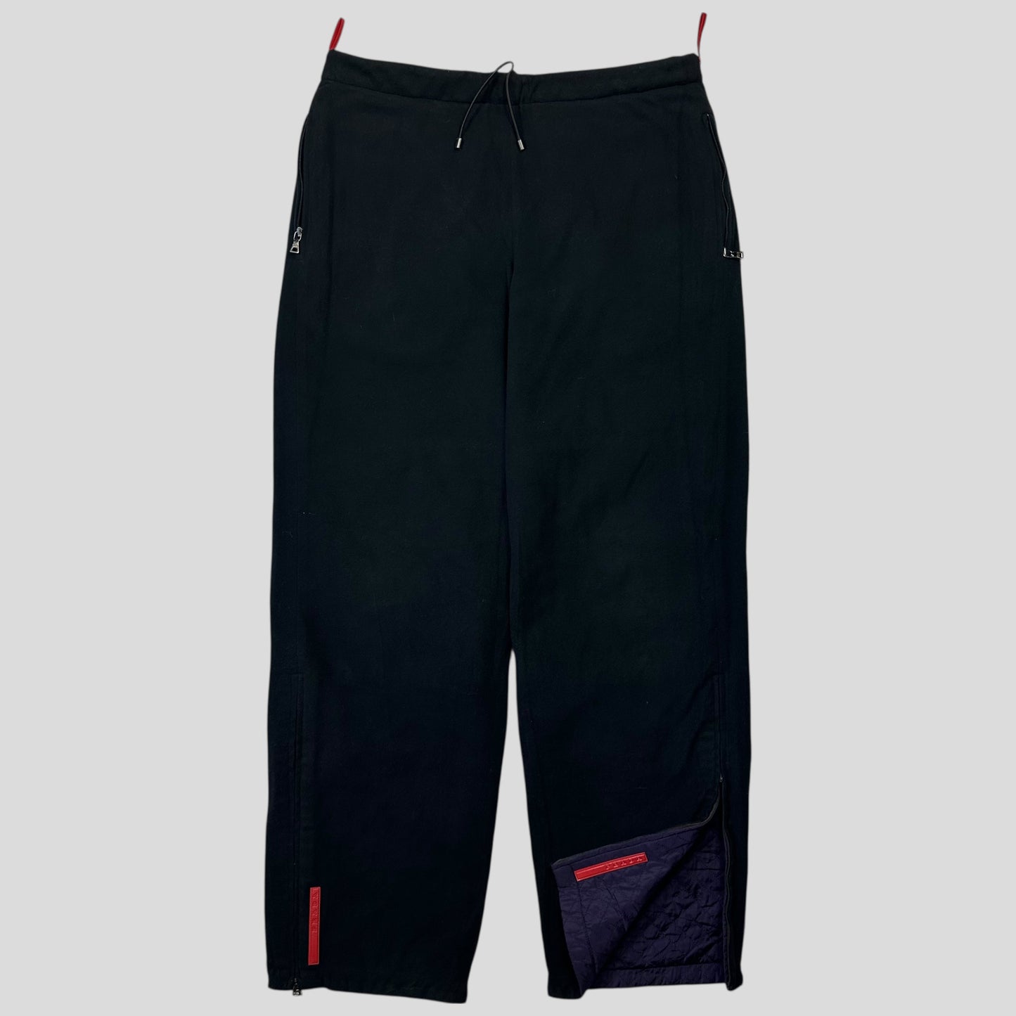 Prada Sport AW00 Reversible Nylon Quilted + Fleece Trousers - IT46