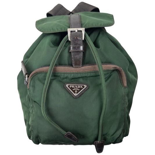 Vintage 2000s Prada Mini Bucket Backpack | O/S, Green