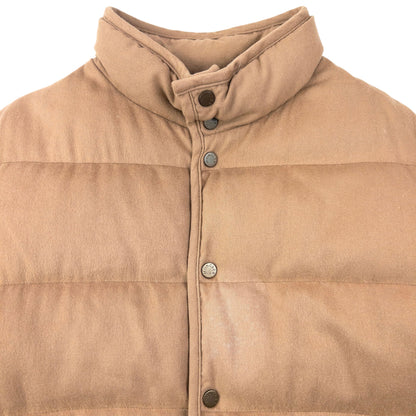Vintage 90s Moncler Button Up Cashmere Puffer Jacket Size M | Medium, Beige