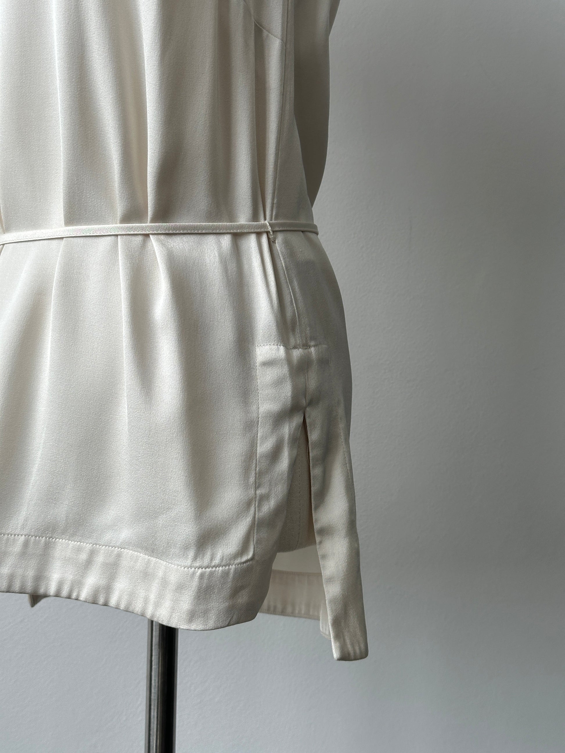 DKNY 2000s Satin Tie Belt Sleeveless Top - S