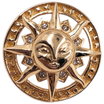 Vintage 90s Dior Gold Sun Pin Broach | O/S, Gold
