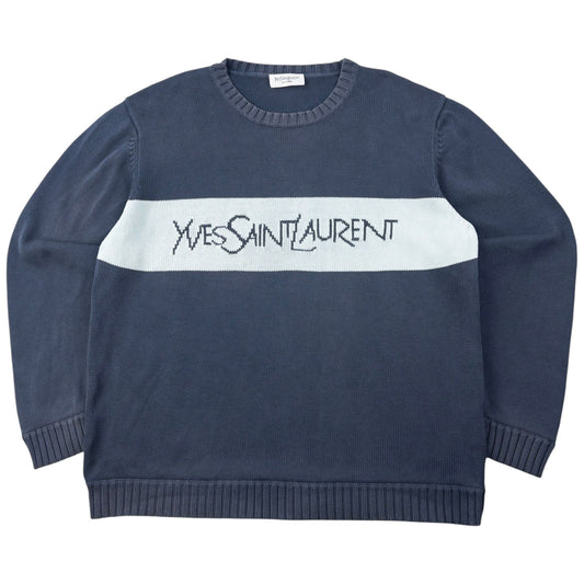 Vintage 2000s YSL Yves Saint Laurent Knit Jumper Size XL | XL, Grey