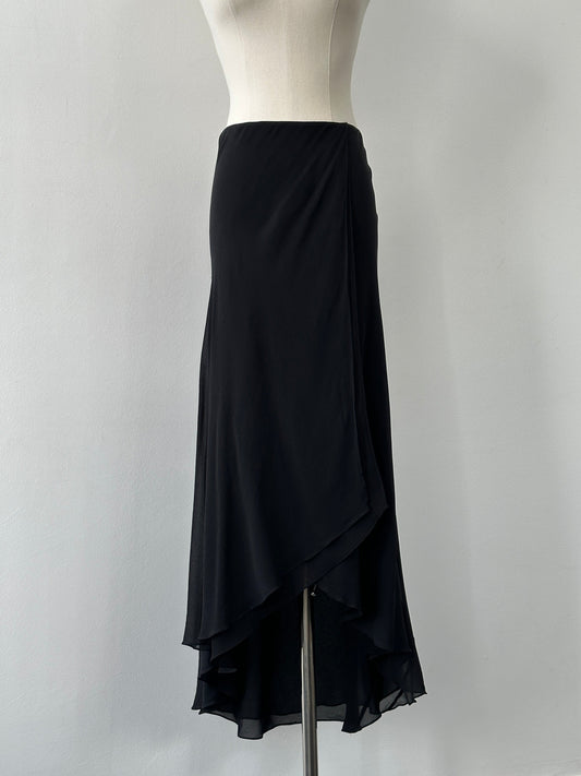 Ralph Lauren 2000s Pure Silk Wrap Maxi Skirt - W32