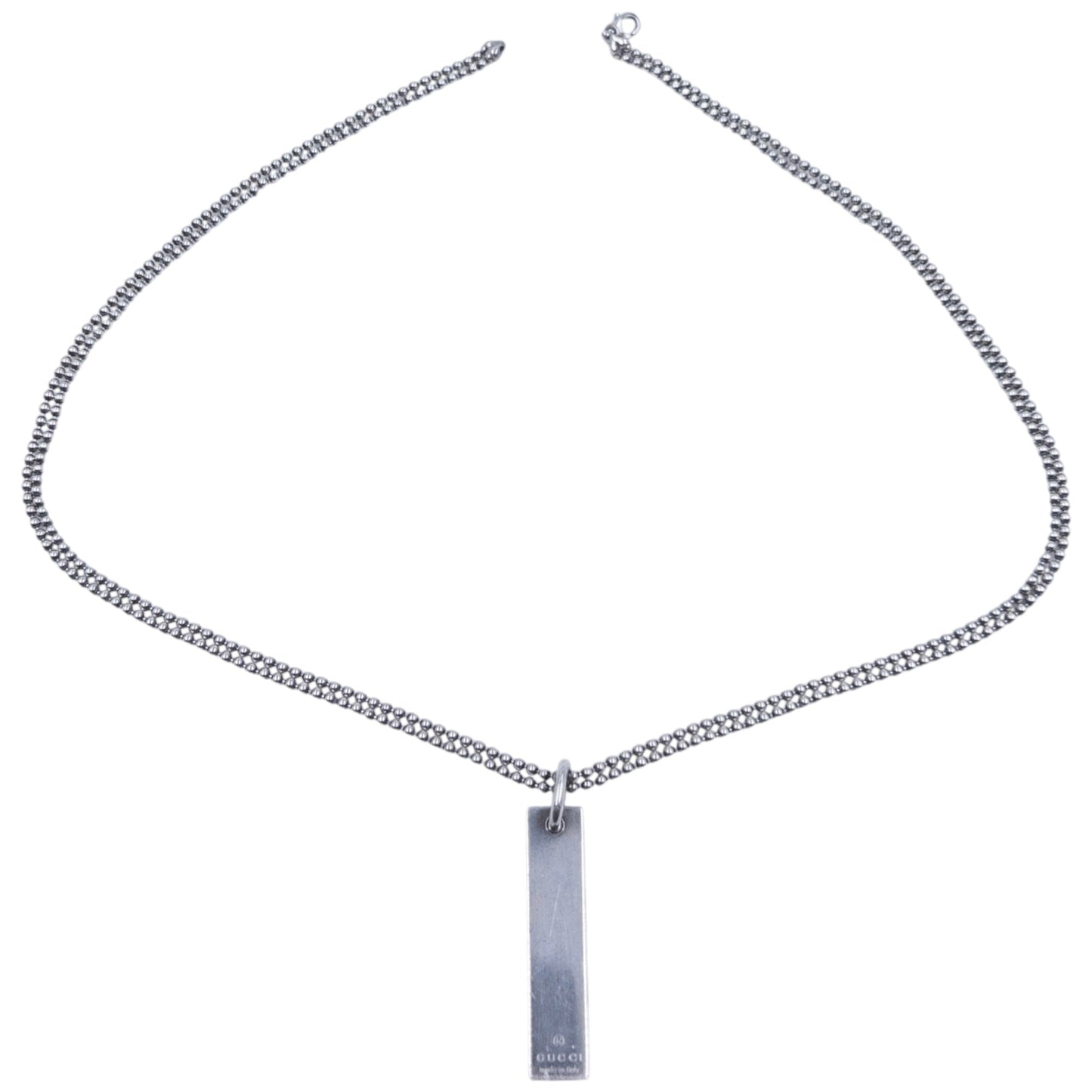 Vintage Gucci Silver Pendent Double-Chain Necklace | O/S, Grey