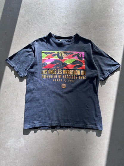 1992 Los Angeles Marathon Mercedes-Benz T-Shirt - M | Medium, Red