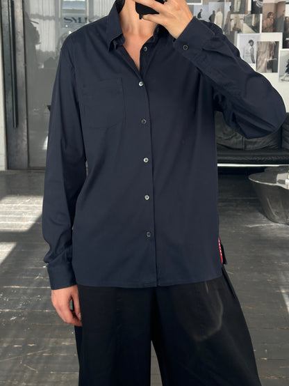 Prada 2000s Cotton Logo Shirt - M