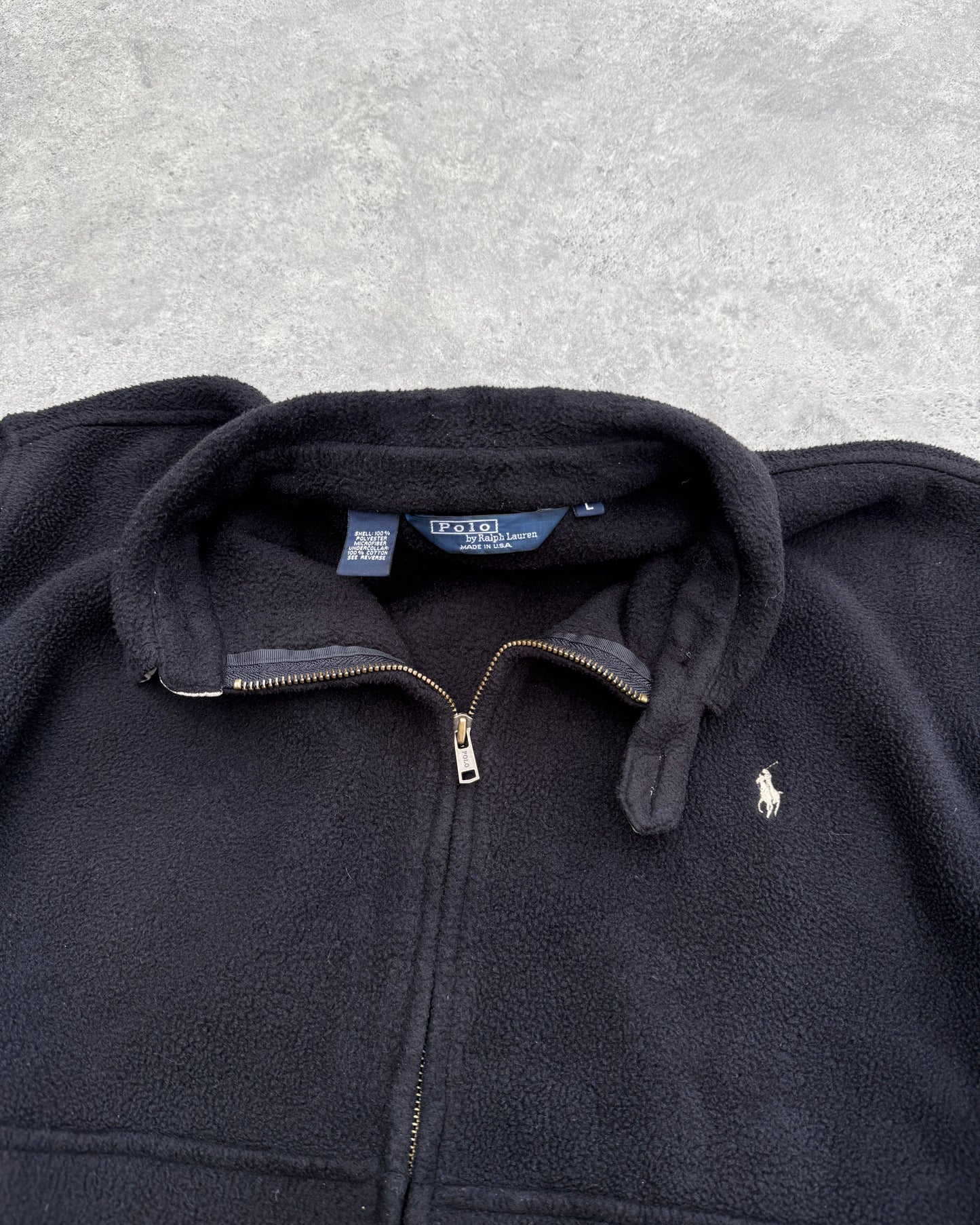 ralph lauren 1990s polartec fleece harrington jacket (l) | Default Title, Black