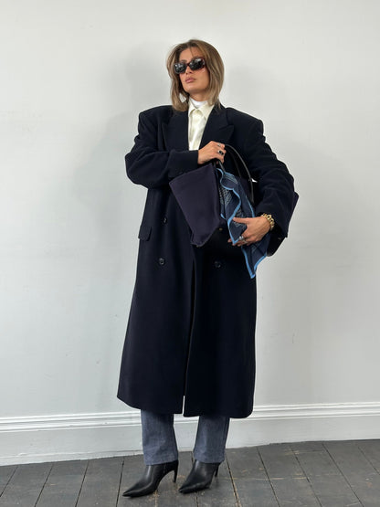 Pierre Cardin 1990s Wool Cashmere Double Breasted Floor Length Coat - XL
