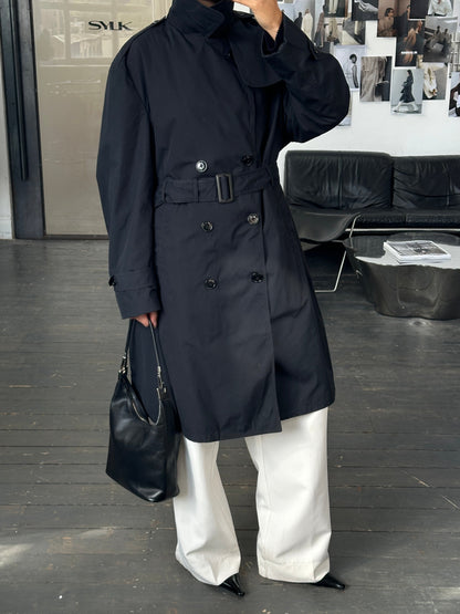 USA Vintage 1996 Cotton Double Breasted Belted Trench Coat - L/XL
