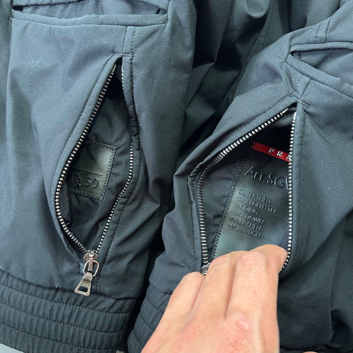 Prada Sport 2008 Goretex Reversible Black Logo Nylon Down Puffer Jacket - IT50 (M)