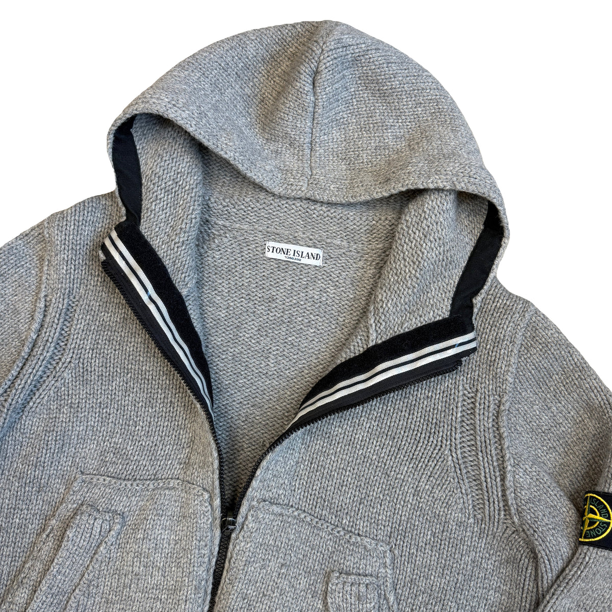 Stone Island AW/08 Heavy Knit Hoodie In Grey (M) | Medium, Grey