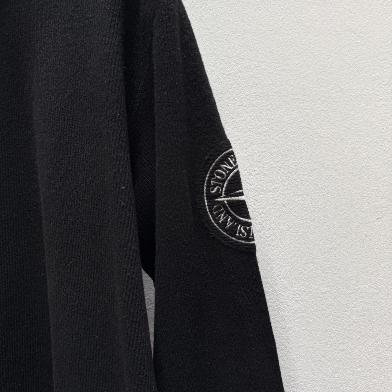Mid 00’s Stone Island Logo Knit Jumper in Black (L) | Large, Black