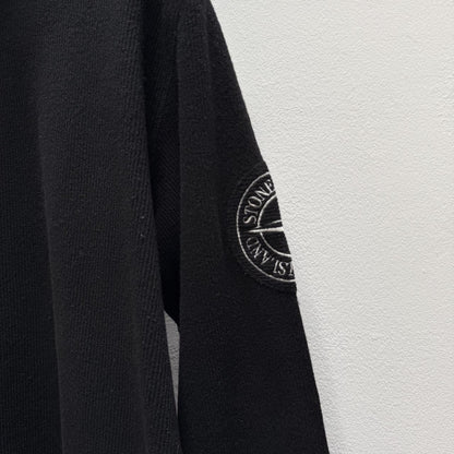 Mid 00’s Stone Island Logo Knit Jumper in Black (L) | Large, Black
