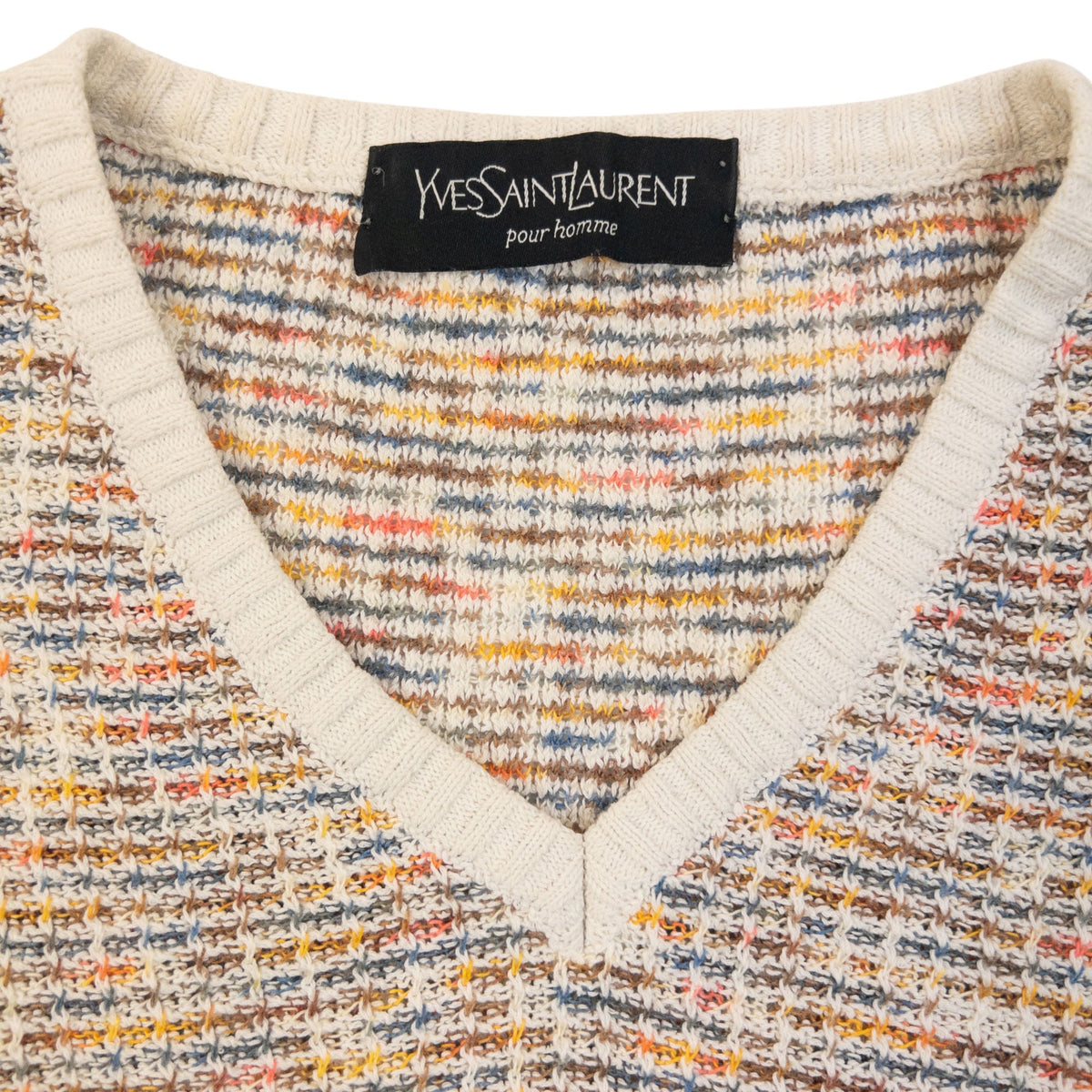 Vintage 90s YSL Yves Saint Laurent Knit Sweater Vest Size M | Medium, Multicolor