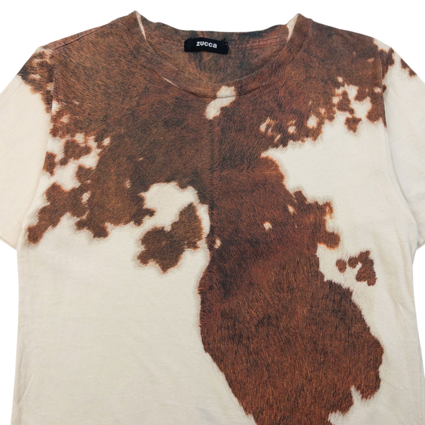 Vintage 2000s Cabane De Zucca By Issey Miyake Cow Print T Shirt Womens Size M | Medium, Brown
