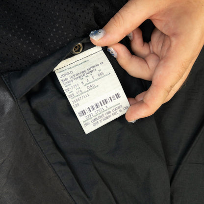 Vintage 90s Hugo Boss Zip Up Leather Jacket Size S | Small, Black