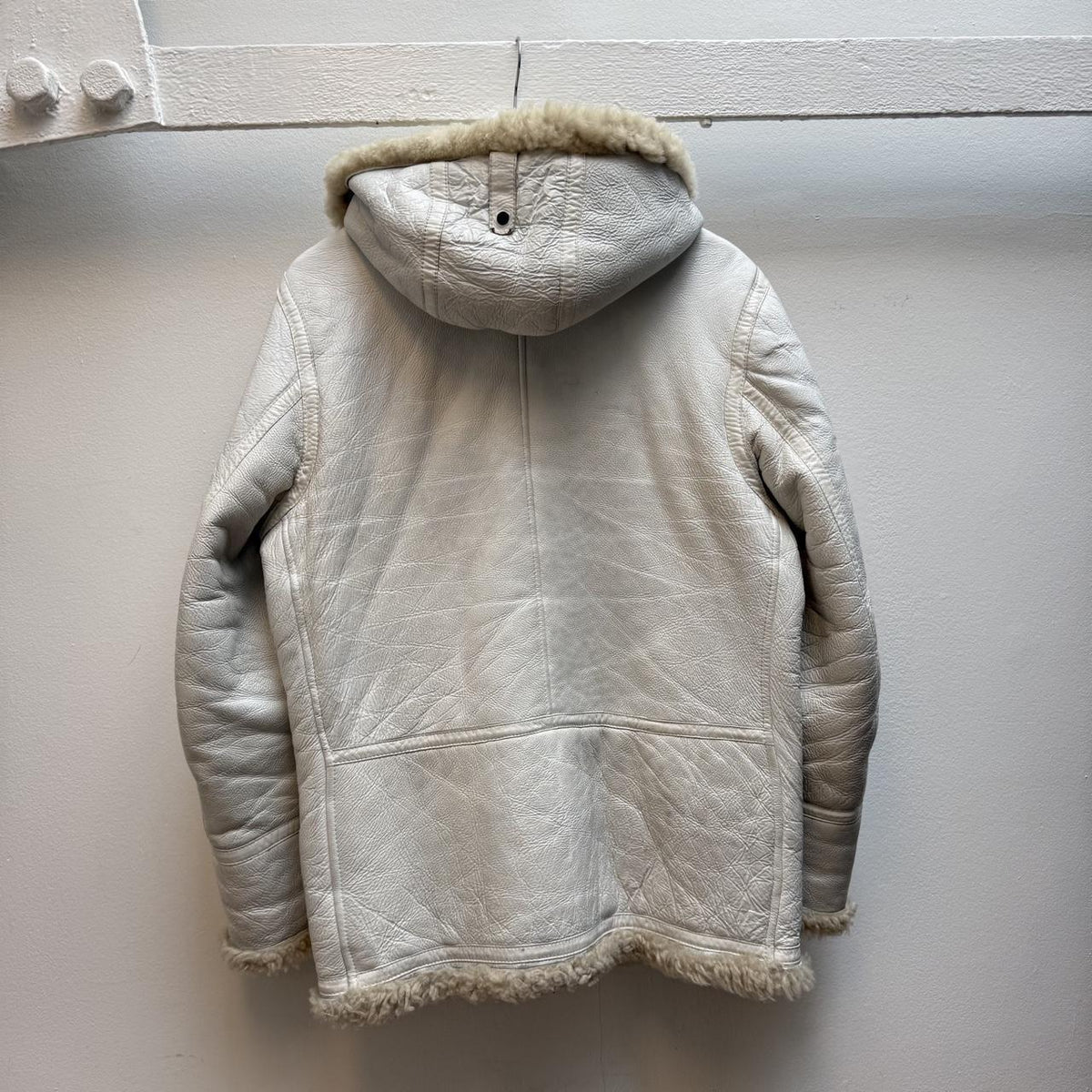 2007 Stone Island Hand Painted Shearling Jacket – Cream (M) | Medium, Multicoloured
