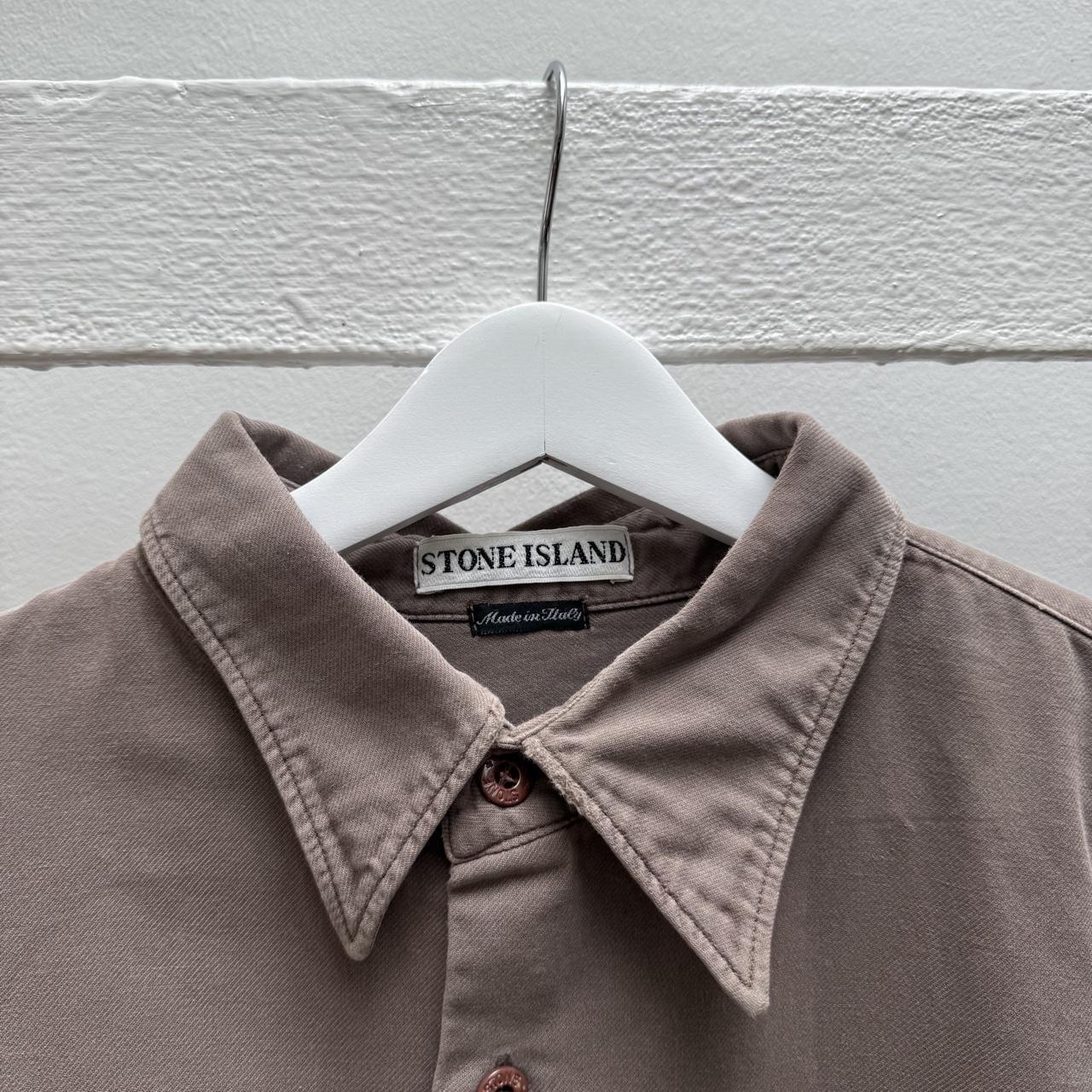 00’s Stone Island Logo Shirt (XL) | Extra Large, Brown