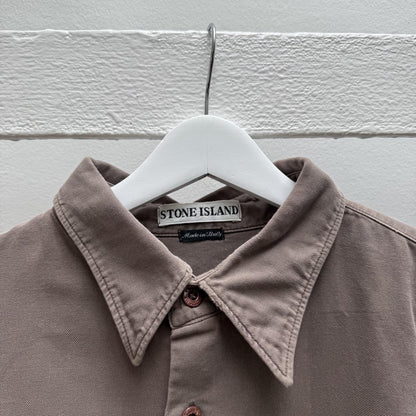 00’s Stone Island Logo Shirt (XL) | Extra Large, Brown