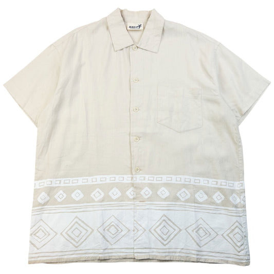 Vintage 90s Hai Sporting Gear By Issey Miyake Short Sleeve Button Up Shirt Size XL | XL, Cream