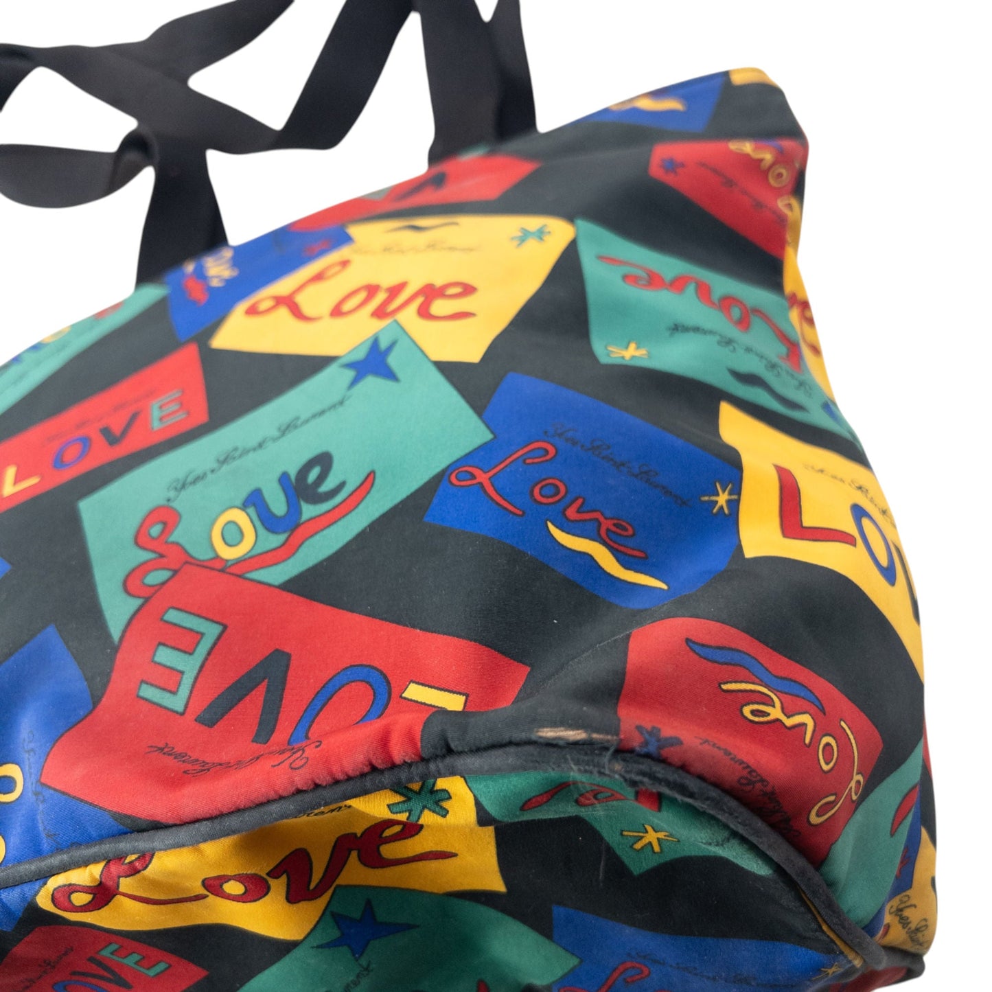 Vintage 90s YSL Yves Saint Laurent Love Pattern Shoulder Bag | O/S, Multicolour