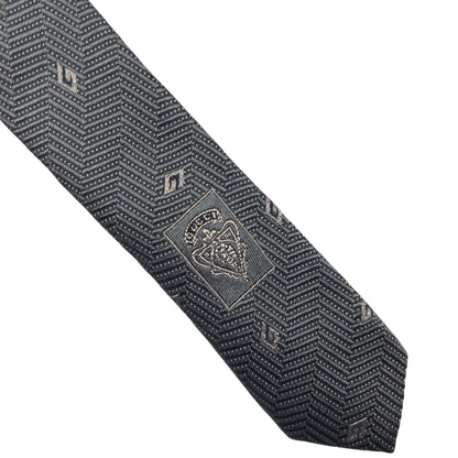 Vintage Gucci Monogram Zigzag Silk Tie