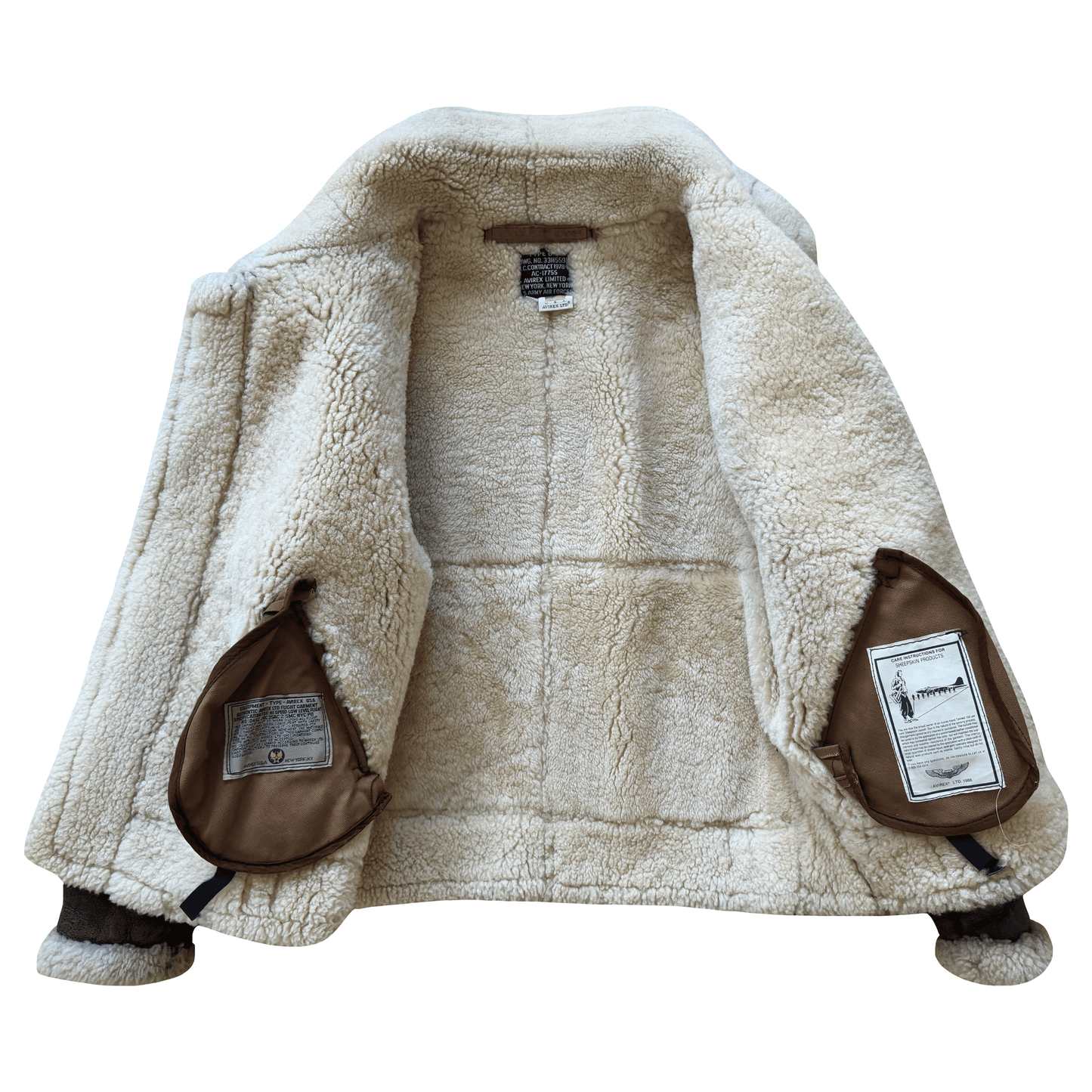Avirex B-3 Sheepskin Aviator Flight Jacket - M | Medium, Brown